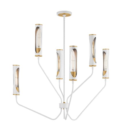 Maxim Lighting Regent 6-Light Pendant, Light French Gray/Natural Aged Brass 16176CLLFGNAB